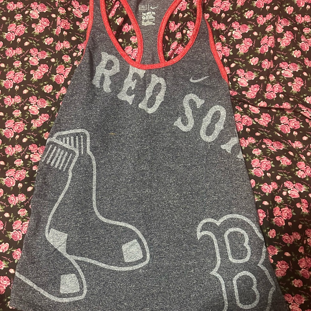 Nike Floral Red and Gray Tank Top
